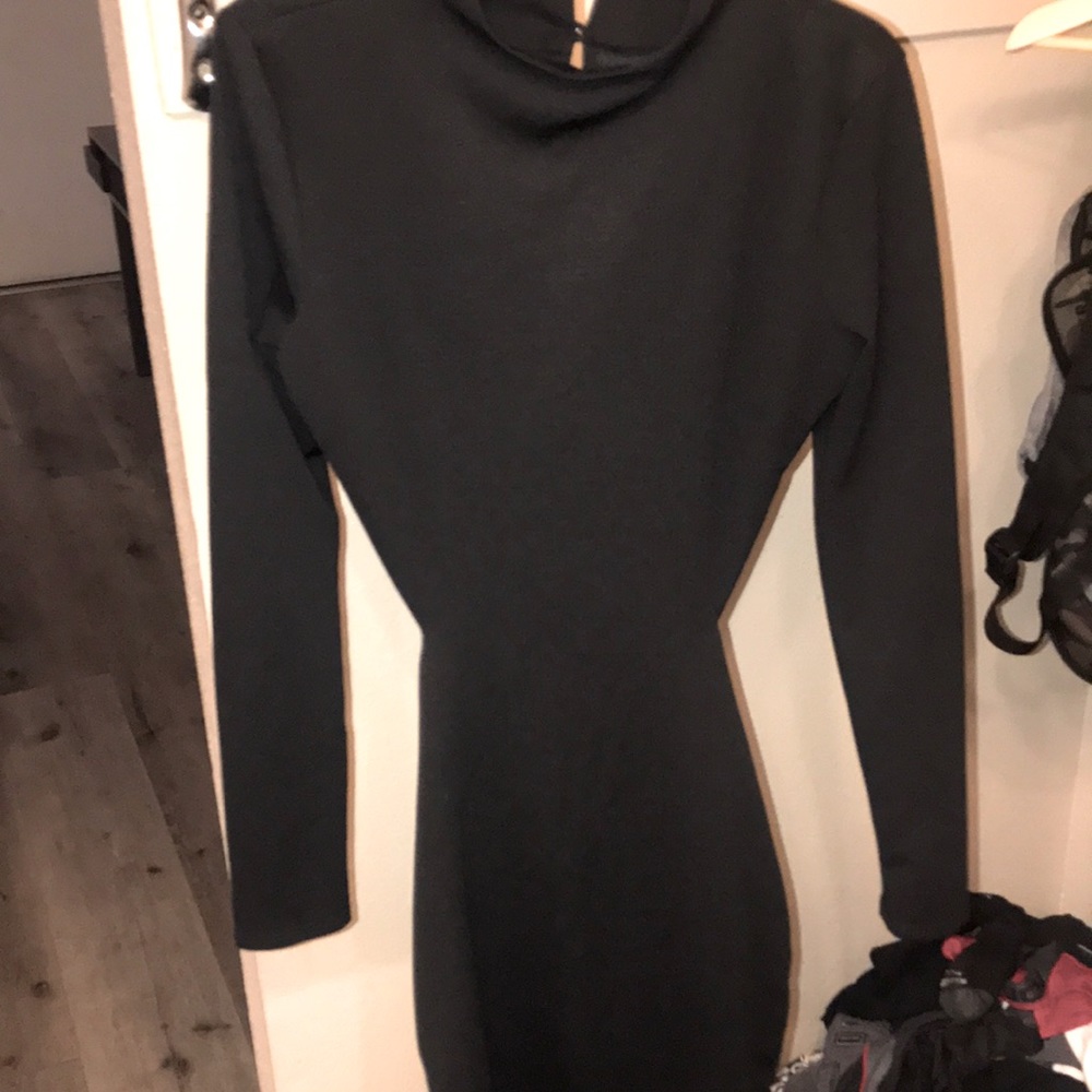Black cut out sides/backless long sleeve elegant dress